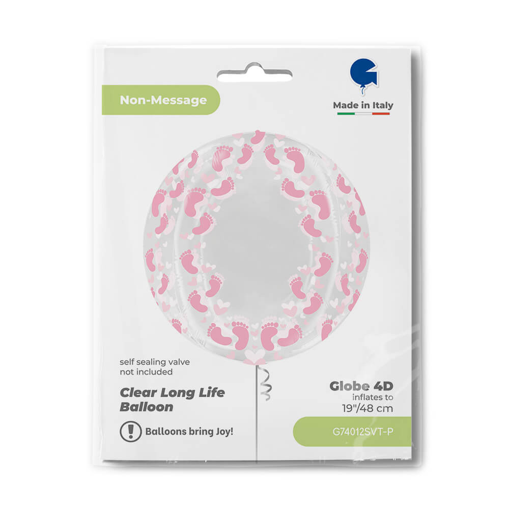 Globe 19inc Transparent Pink Footprint 4D - NO VALVE